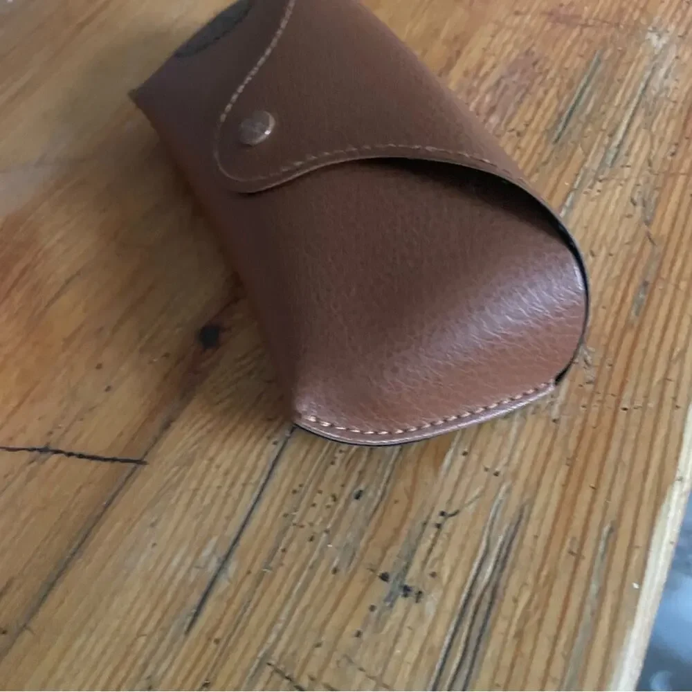 Ray Ban Brown Leather Sunglasses Case with Minimalist Design (CASE ONLY)